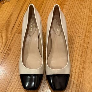 Two-Tone Black and Cream Heels